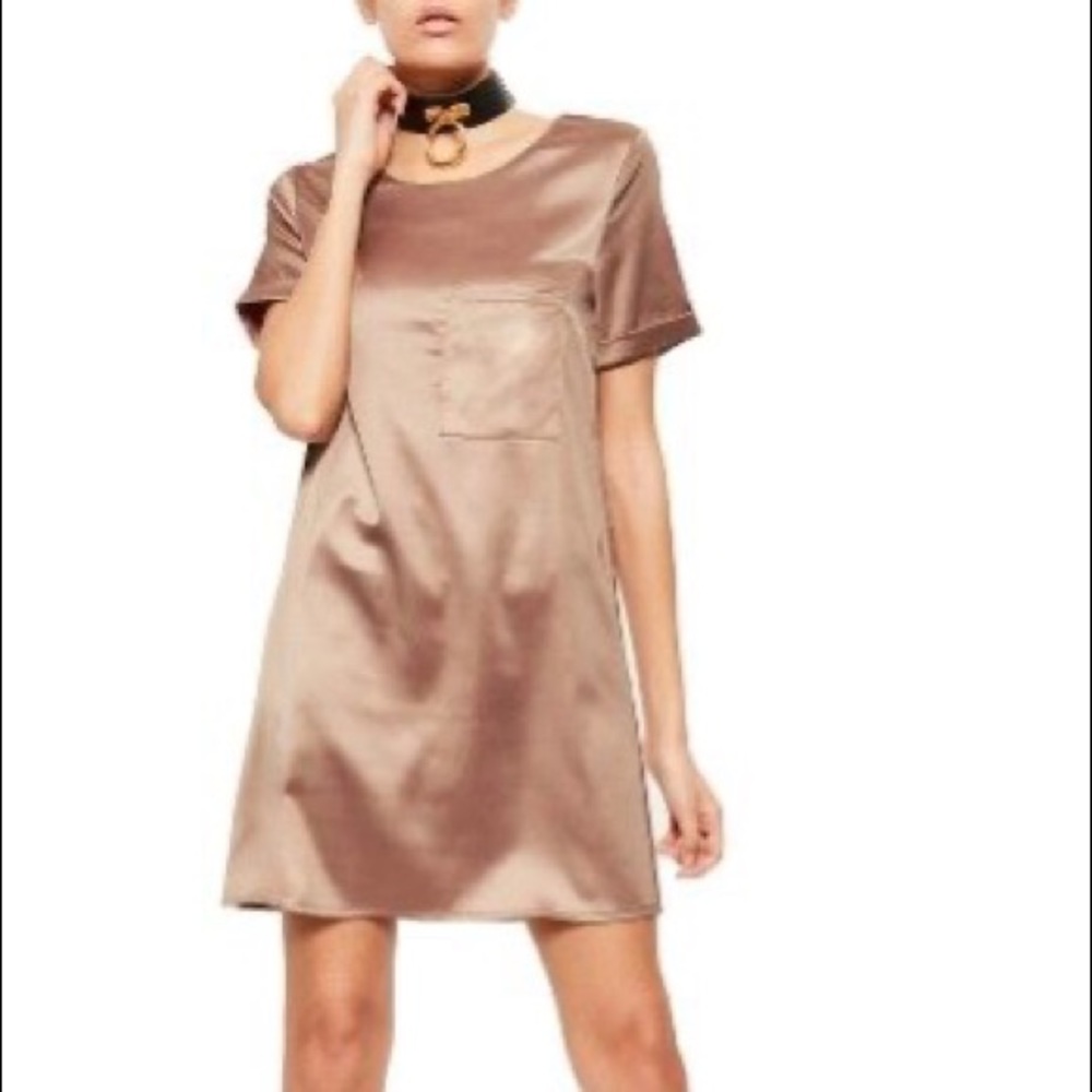 Missguided satin t-shirt dress